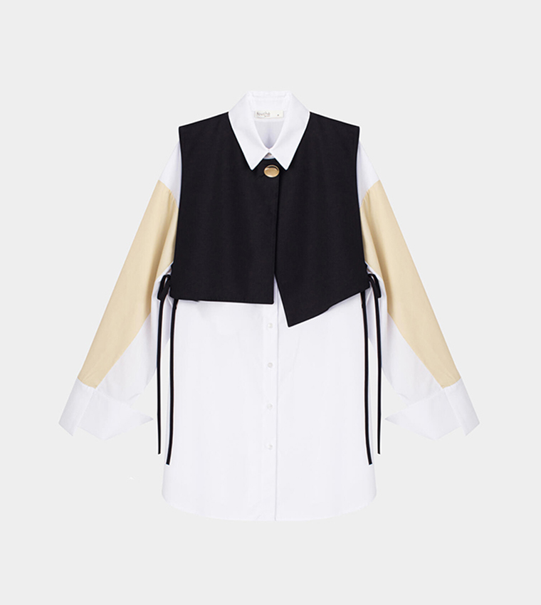 Solid Tie Detailed Waistcoat