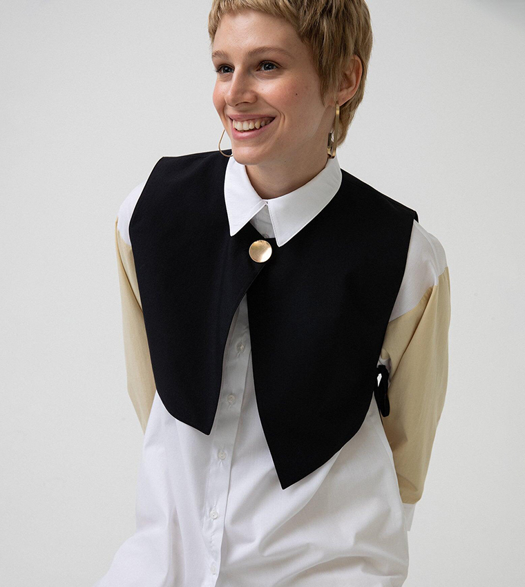 Solid Tie Detailed Waistcoat