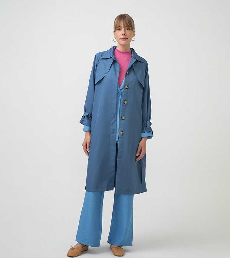 Indigo trench hot sale coat