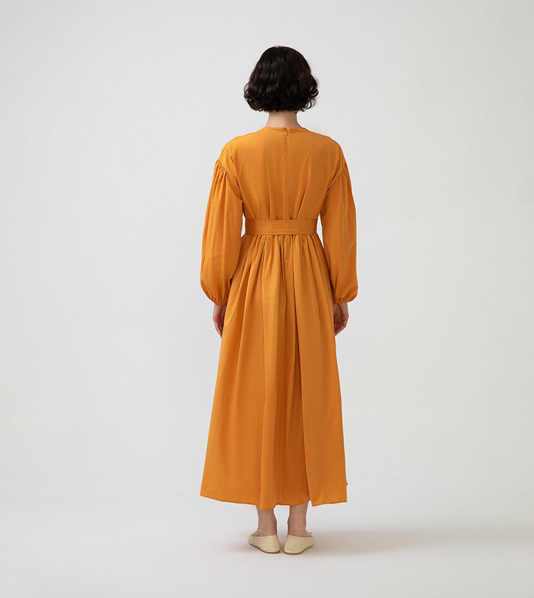 Orange casual dresses top