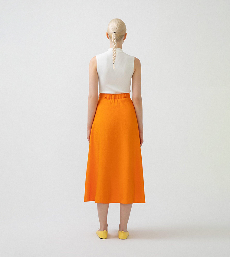 Orange skirt with buttons shop