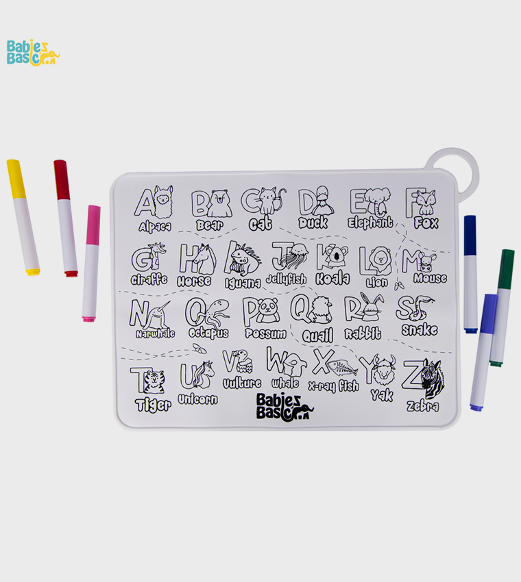 Coloring Mat with Pens and Travel Case - English Alphabet