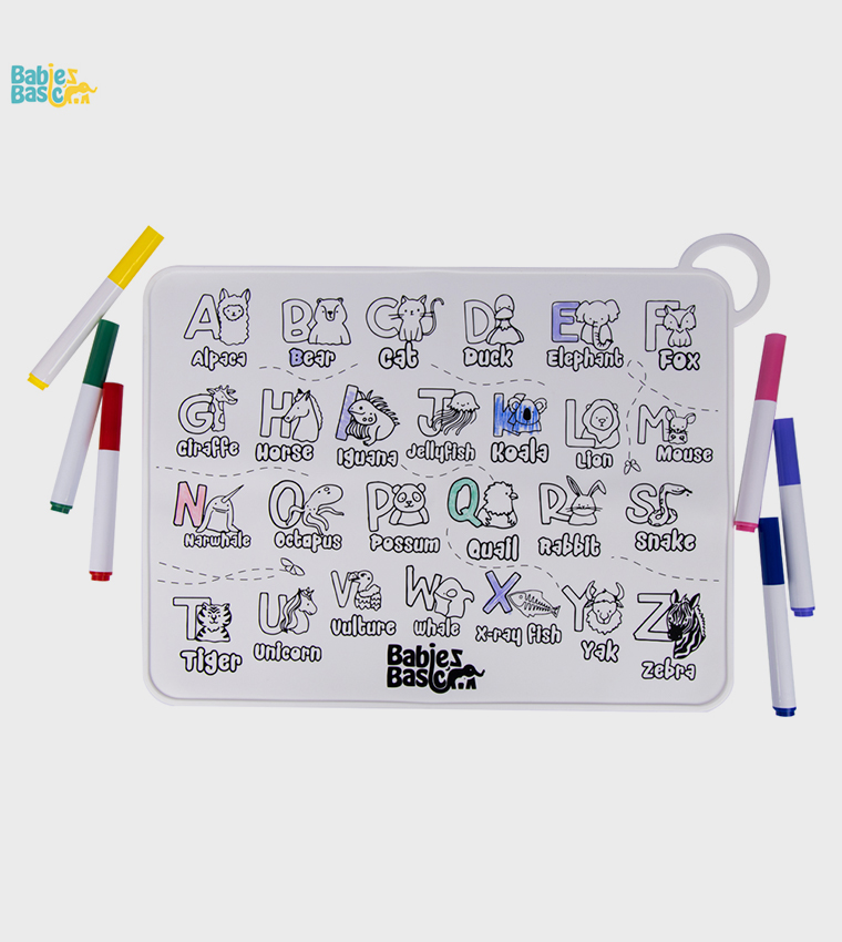 Coloring Mat with Pens and Travel Case - English Alphabet