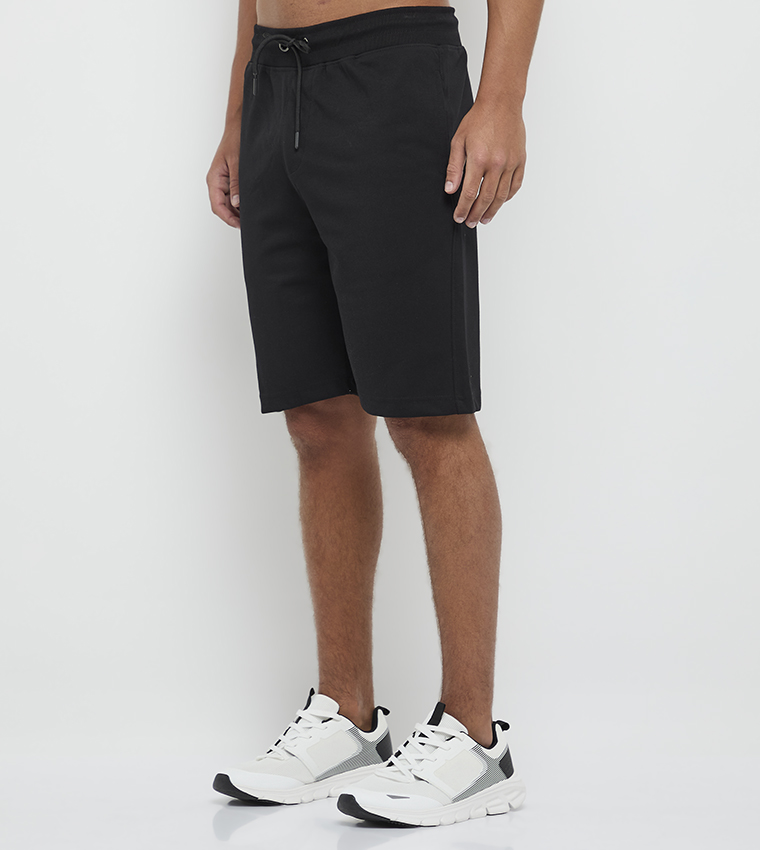 Solid Drawstring Waist Shorts