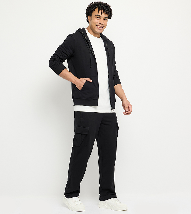 Zippered Long Sleeves Hooded Jacket