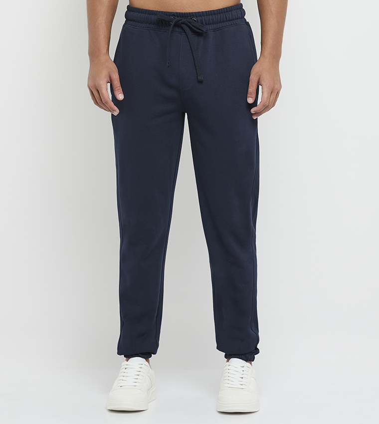 Solid Drawstring Waist Joggers