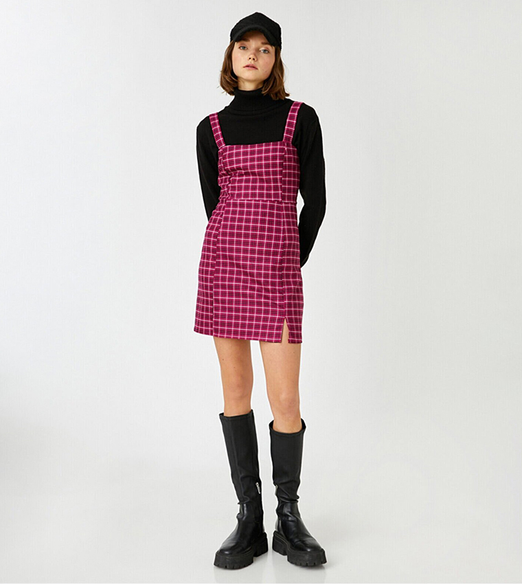 Buy Koton Salopet Check Dress In Pink 6thStreet UAE