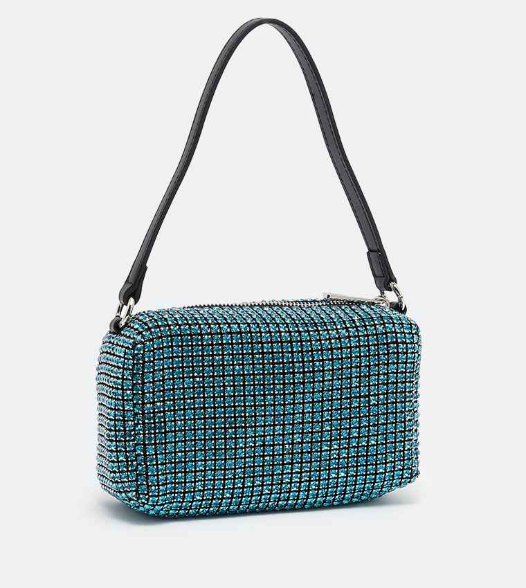 Buy Cuple Stone Embellished Shoulder Bag In Blue 6thStreet UAE