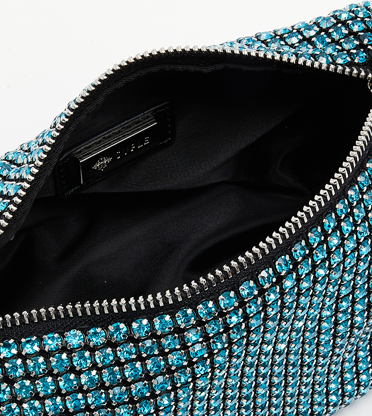 Buy Cuple Stone Embellished Shoulder Bag In Blue 6thStreet UAE