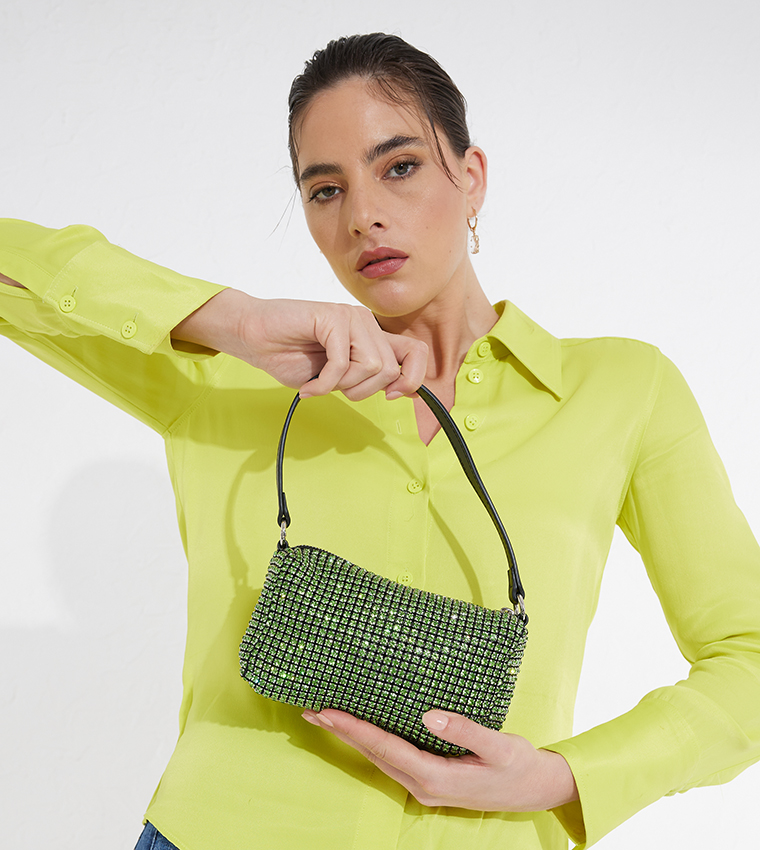Stone Embellished Shoulder Bag
