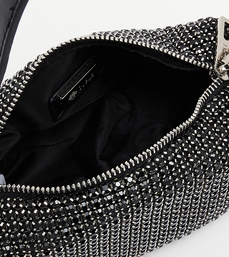 Buy Cuple Stone Embellished Shoulder Bag In Black | 6thStreet UAE