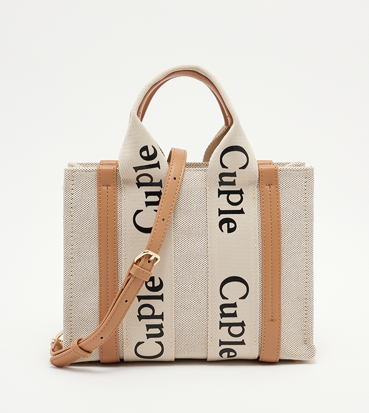 Buy Cuple Logo Tape Mini Tote Bag In Beige | 6thStreet UAE