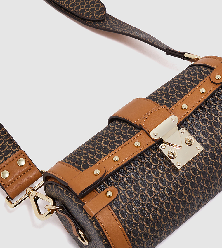 Buy Cuple Monogram Barrel Crossbody Bag With Coin Purse In Brown