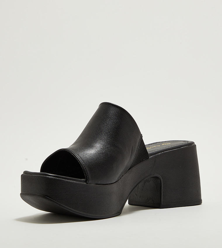 Open toe store mules black