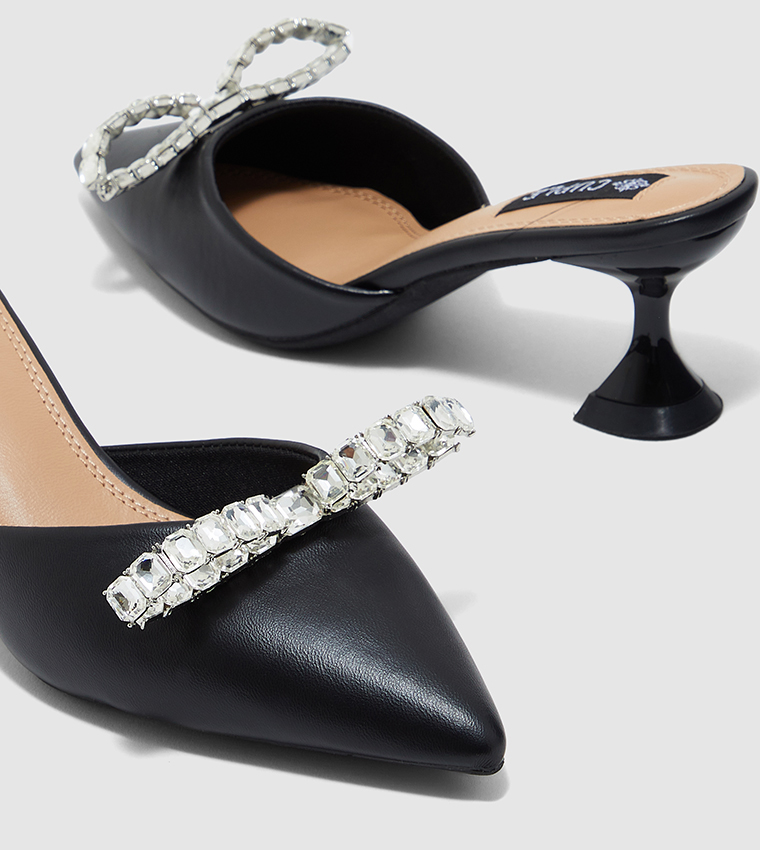 Embellished heeled mules hotsell