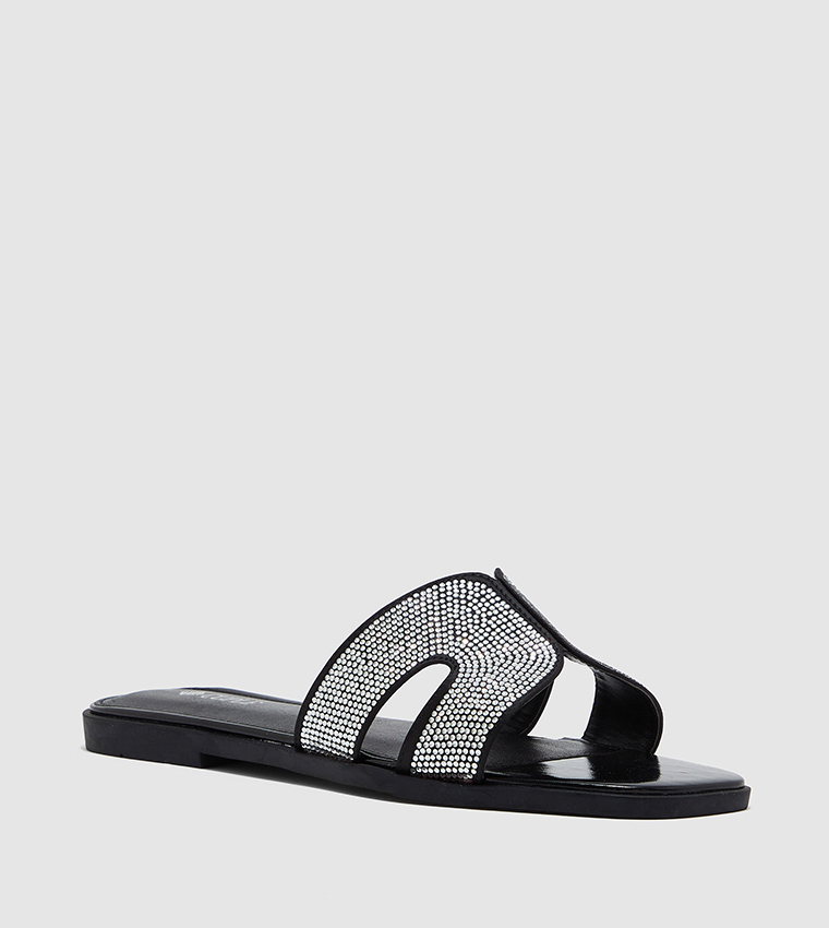 Black and hot sale white sandals