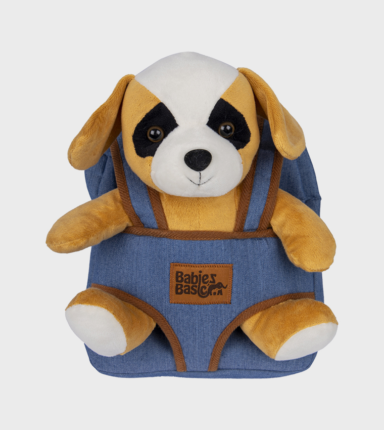 Logo Badge Backpack with Detachable Teddy