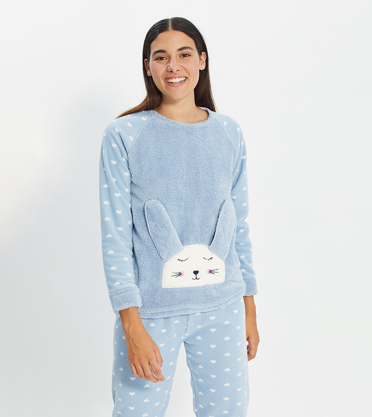 Buy Trendyol Night Suit Set Of 3 In Blue | 6thStreet Qatar