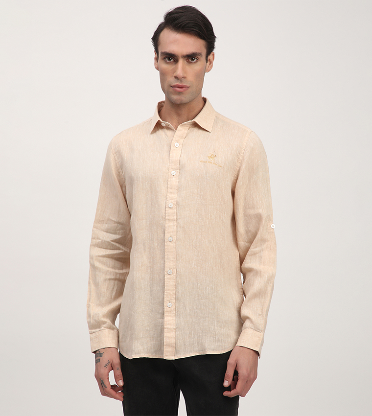 Logo Embroidered Long Sleeves Shirt