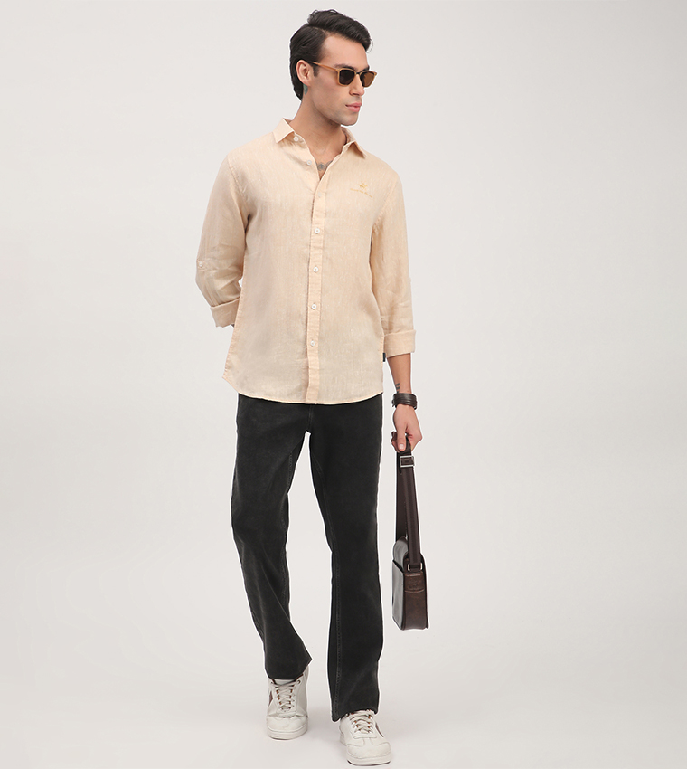 Logo Embroidered Long Sleeves Shirt