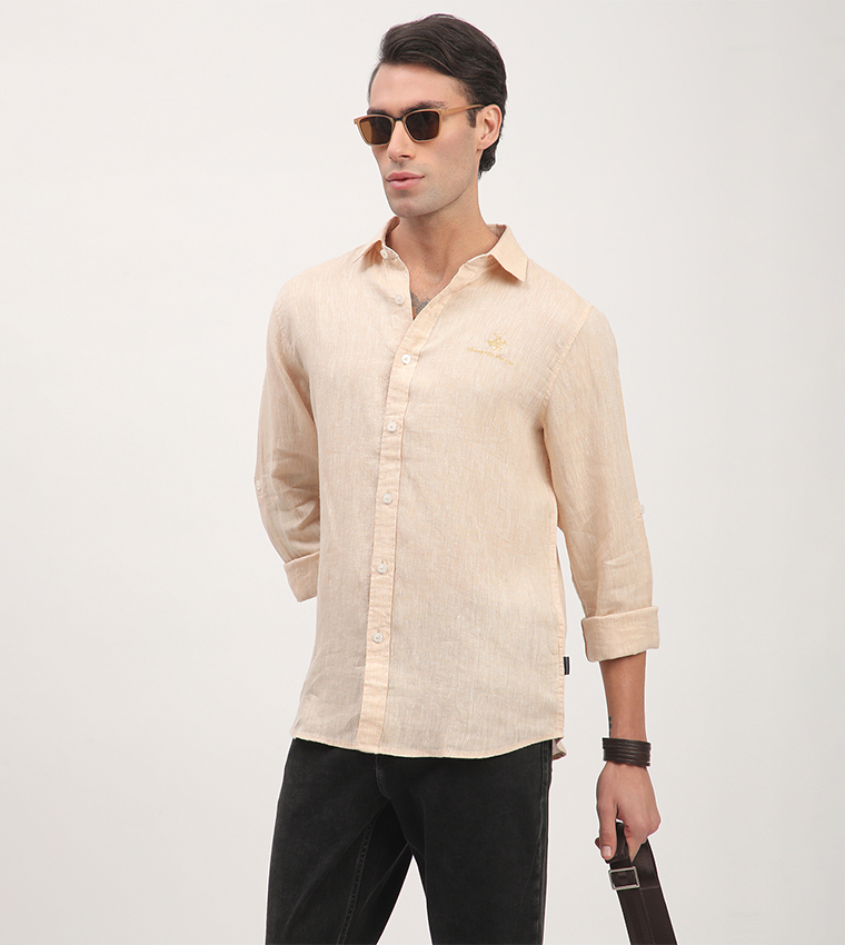 Logo Embroidered Long Sleeves Shirt
