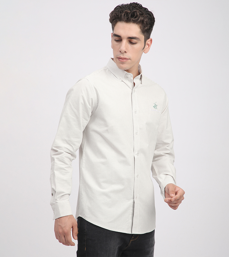 Striped Button-Down Collar Shirt