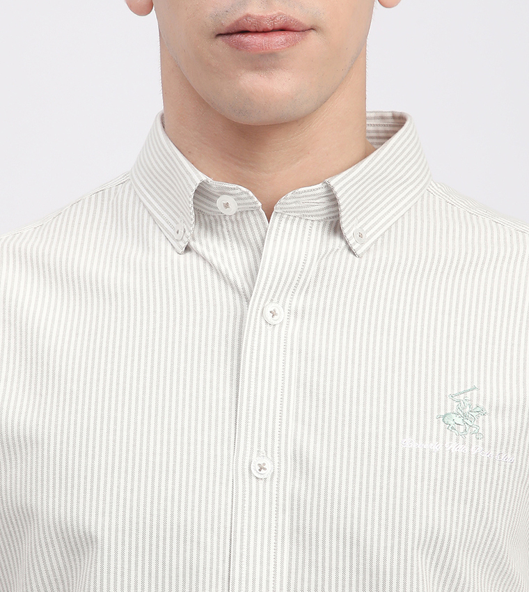 Striped Button-Down Collar Shirt