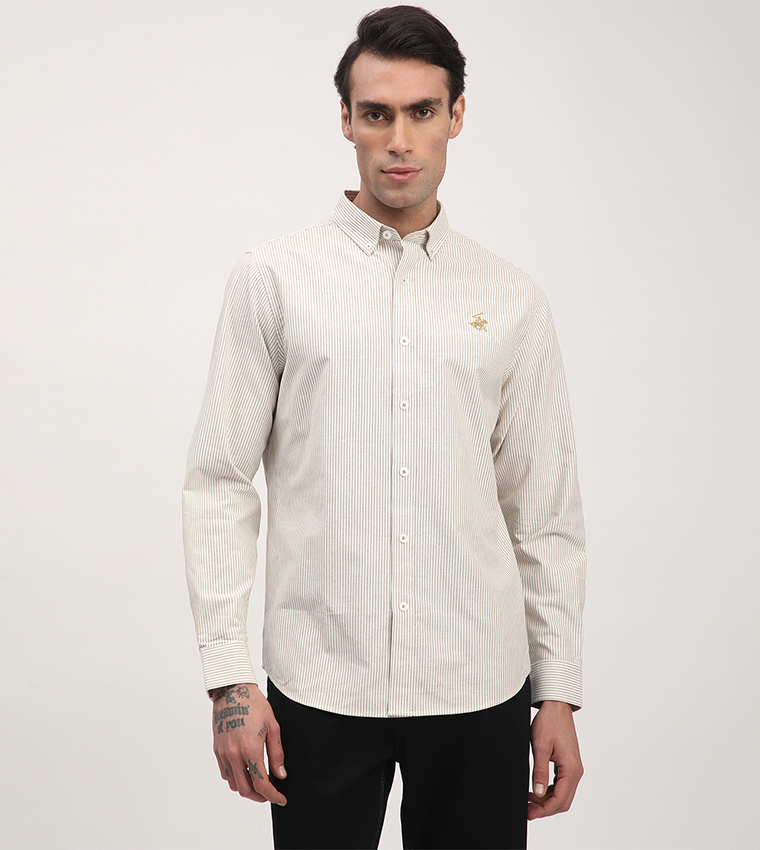 Logo Embroidered Long Sleeves Shirt