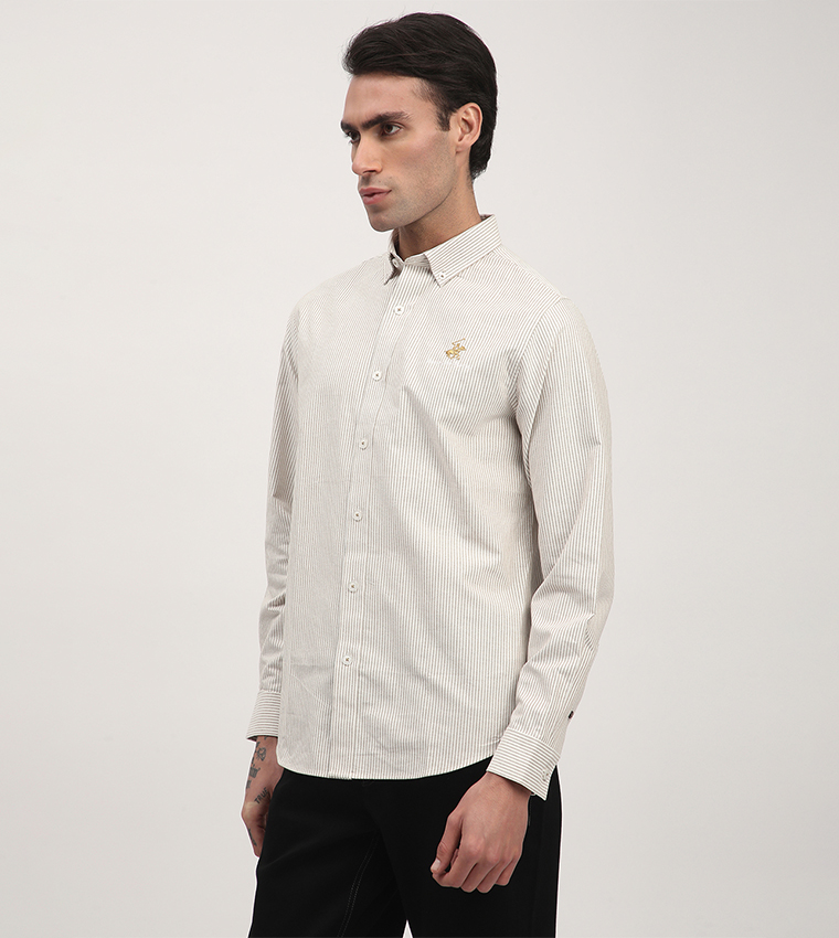 Logo Embroidered Long Sleeves Shirt