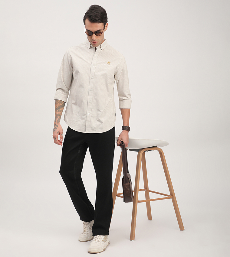 Logo Embroidered Long Sleeves Shirt