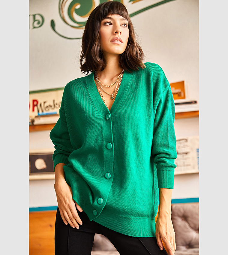 Emerald green cardigan womens hotsell