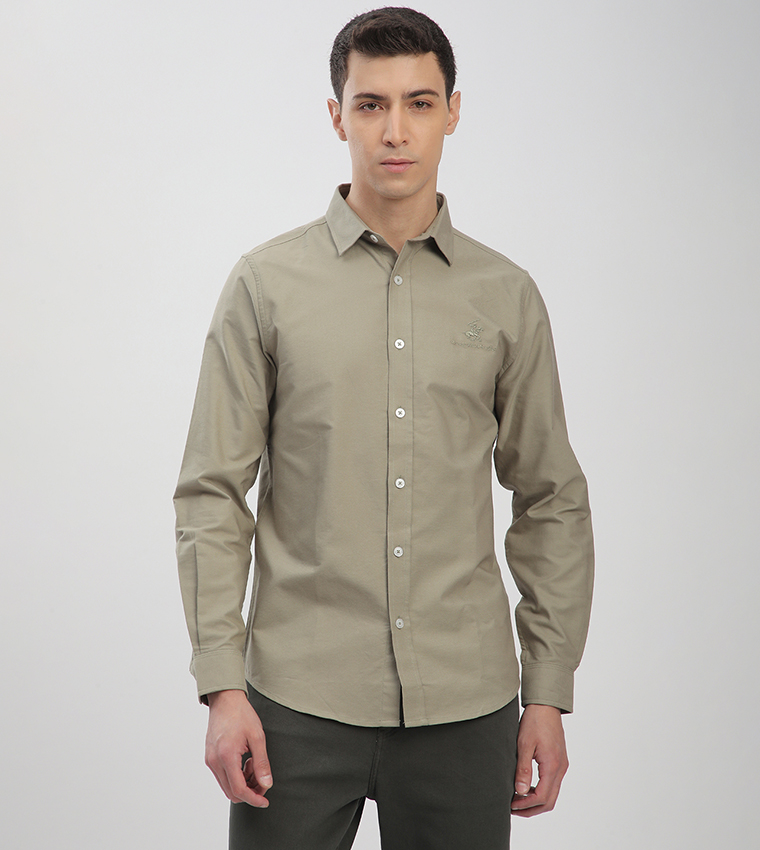 Logo Embroidered Long Sleeves Shirt