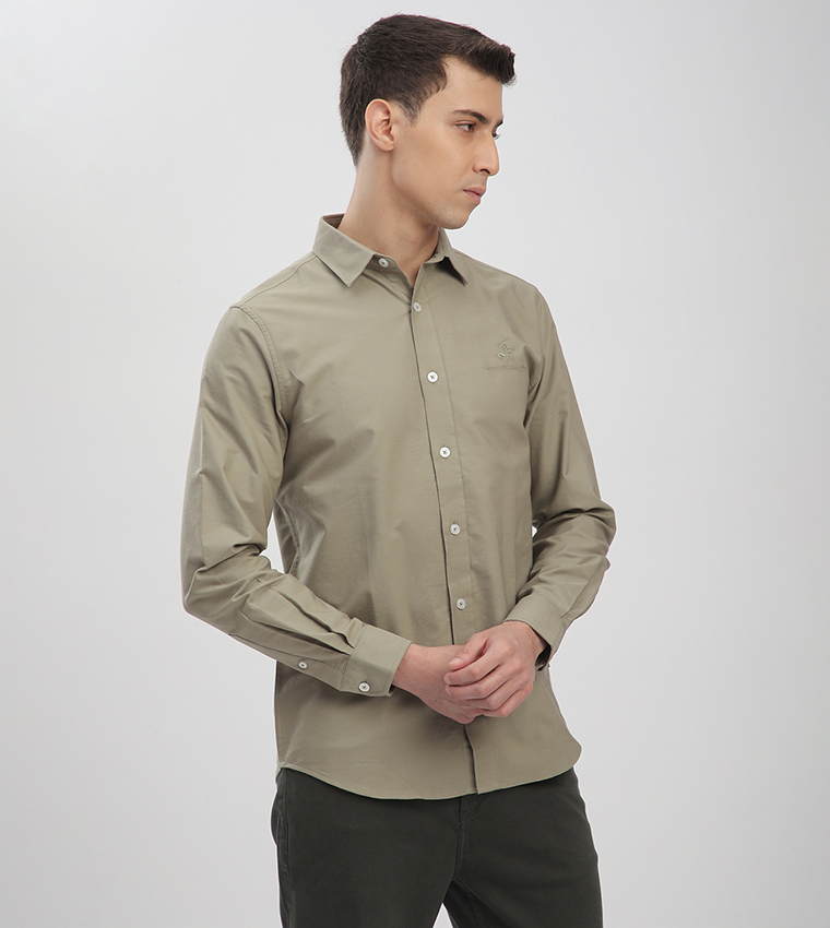 Logo Embroidered Long Sleeves Shirt