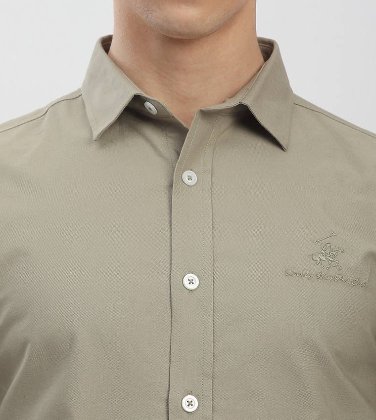 Logo Embroidered Long Sleeves Shirt