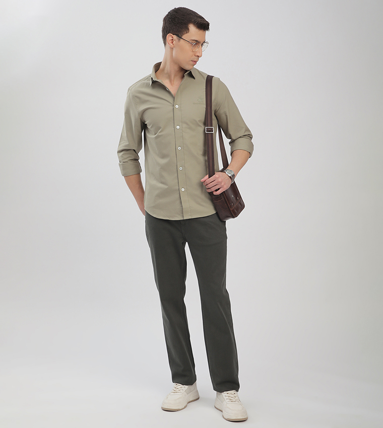 Logo Embroidered Long Sleeves Shirt