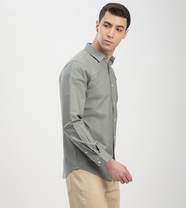 Logo Embroidered Long Sleeves Shirt