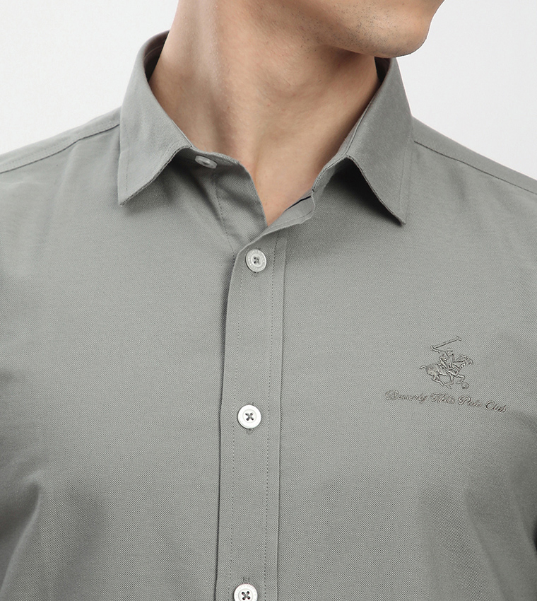 Logo Embroidered Long Sleeves Shirt