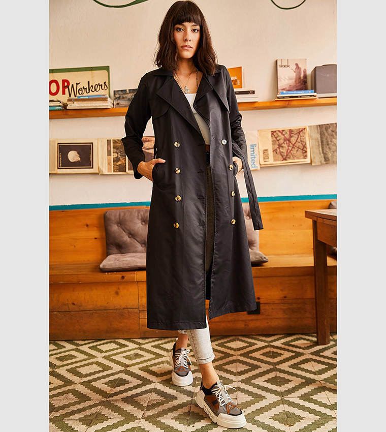 Unlined Trench Coat with Pocket