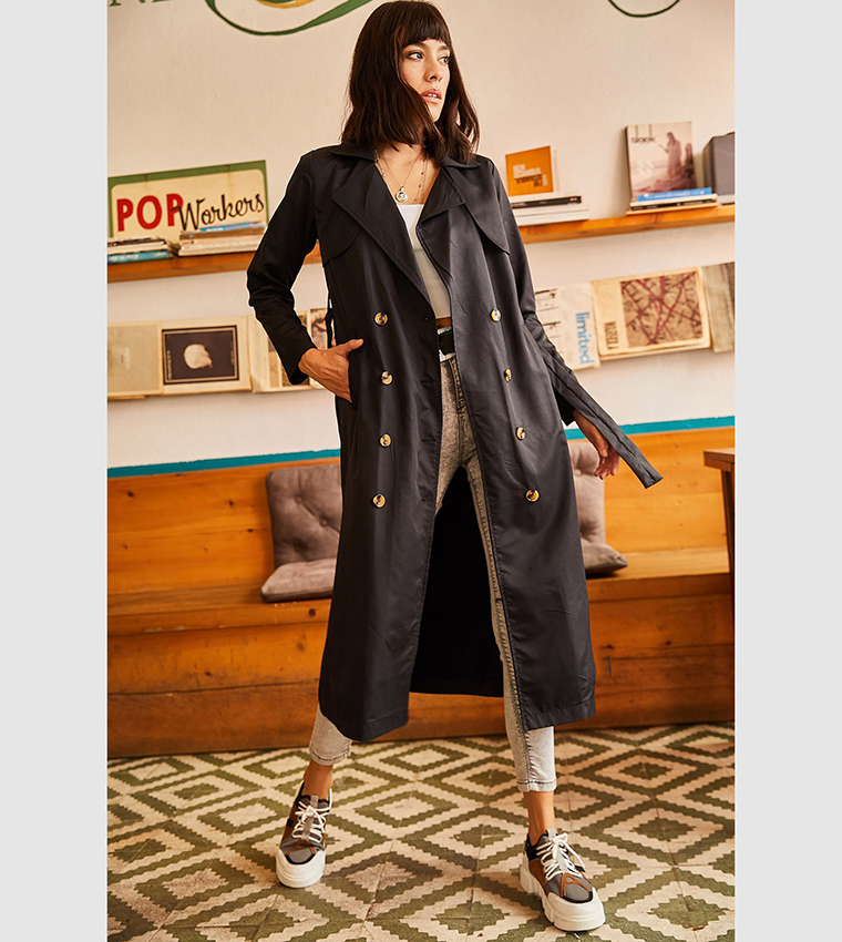 Unlined Trench Coat with Pocket