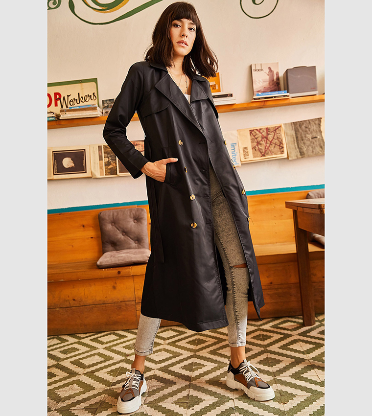 Unlined Trench Coat with Pocket