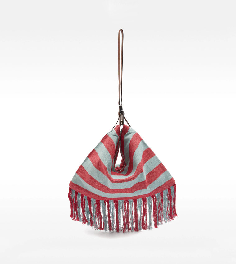 Striped Cotton Shoulder Bag
