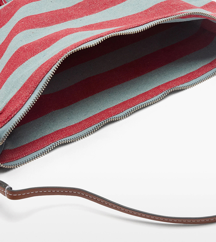 Striped Cotton Shoulder Bag