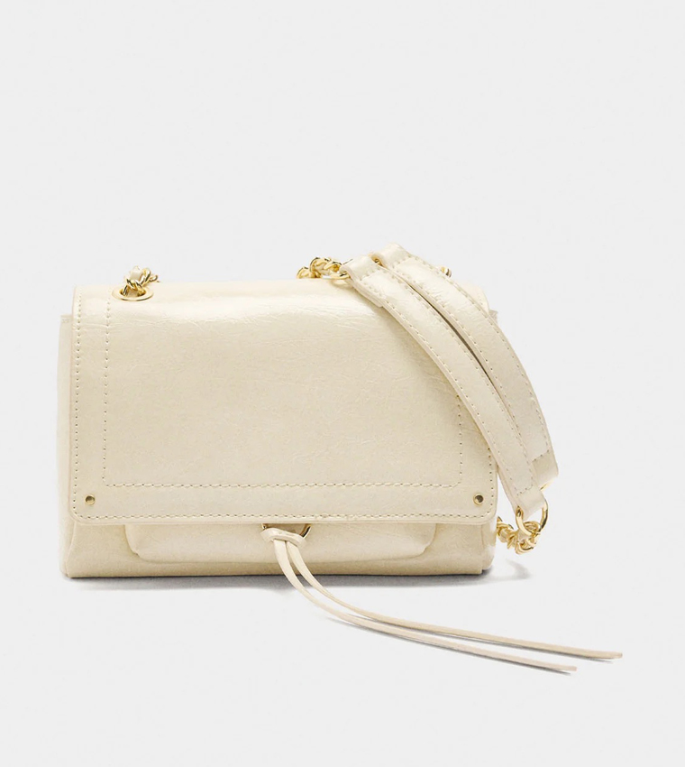Textured Flap Shoulder Bag
