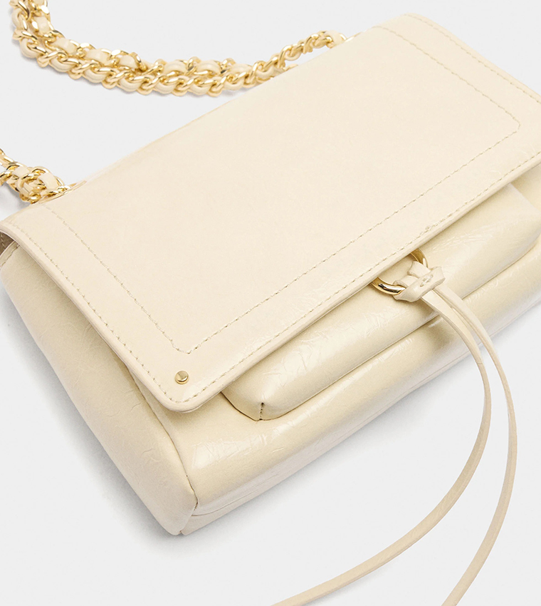 Textured Flap Shoulder Bag