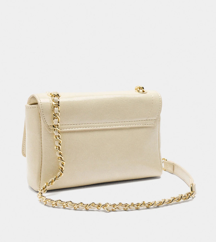 Textured Flap Shoulder Bag