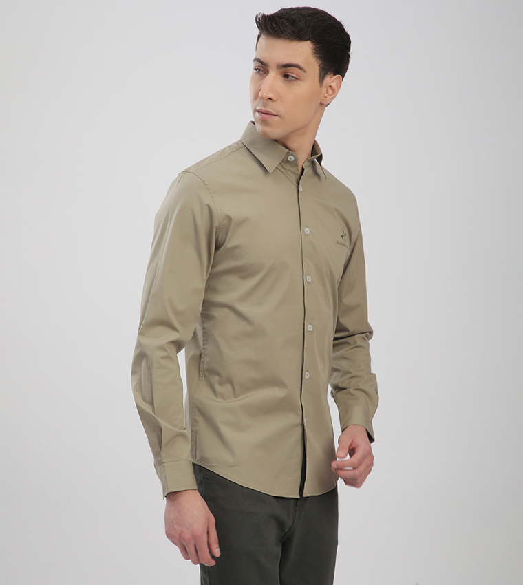 Logo Embroidered Long Sleeves Shirt