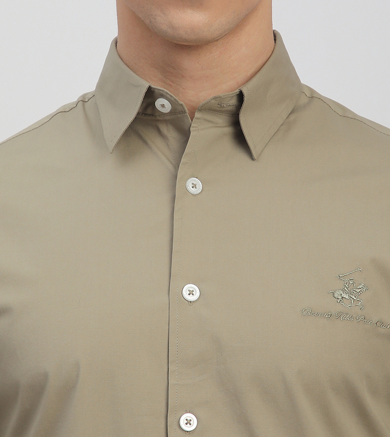 Logo Embroidered Long Sleeves Shirt
