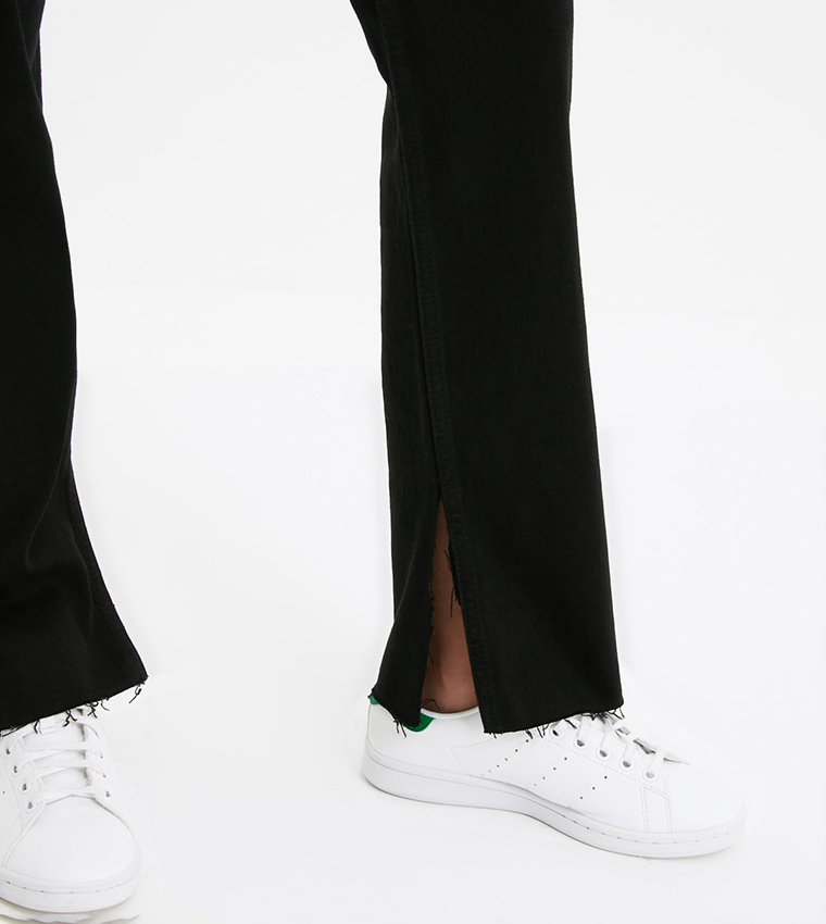 Slit High Waist Slim Flared Jeans