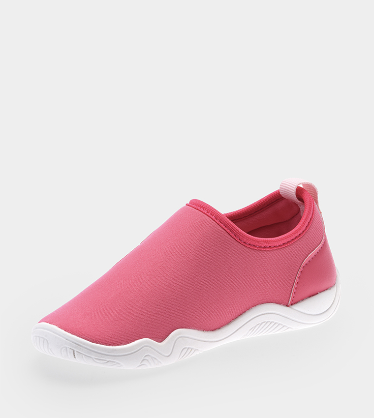 Logo Printed Velcro Closure Slip-On Shoes