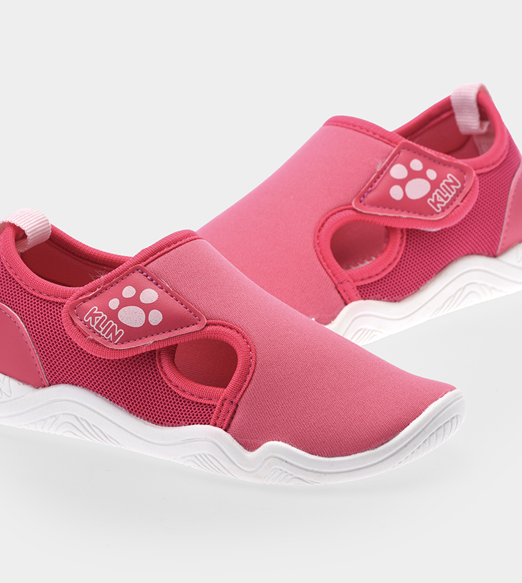 Logo Printed Velcro Closure Slip-On Shoes